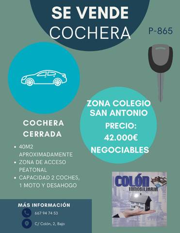 Garaje en Venta en Martos