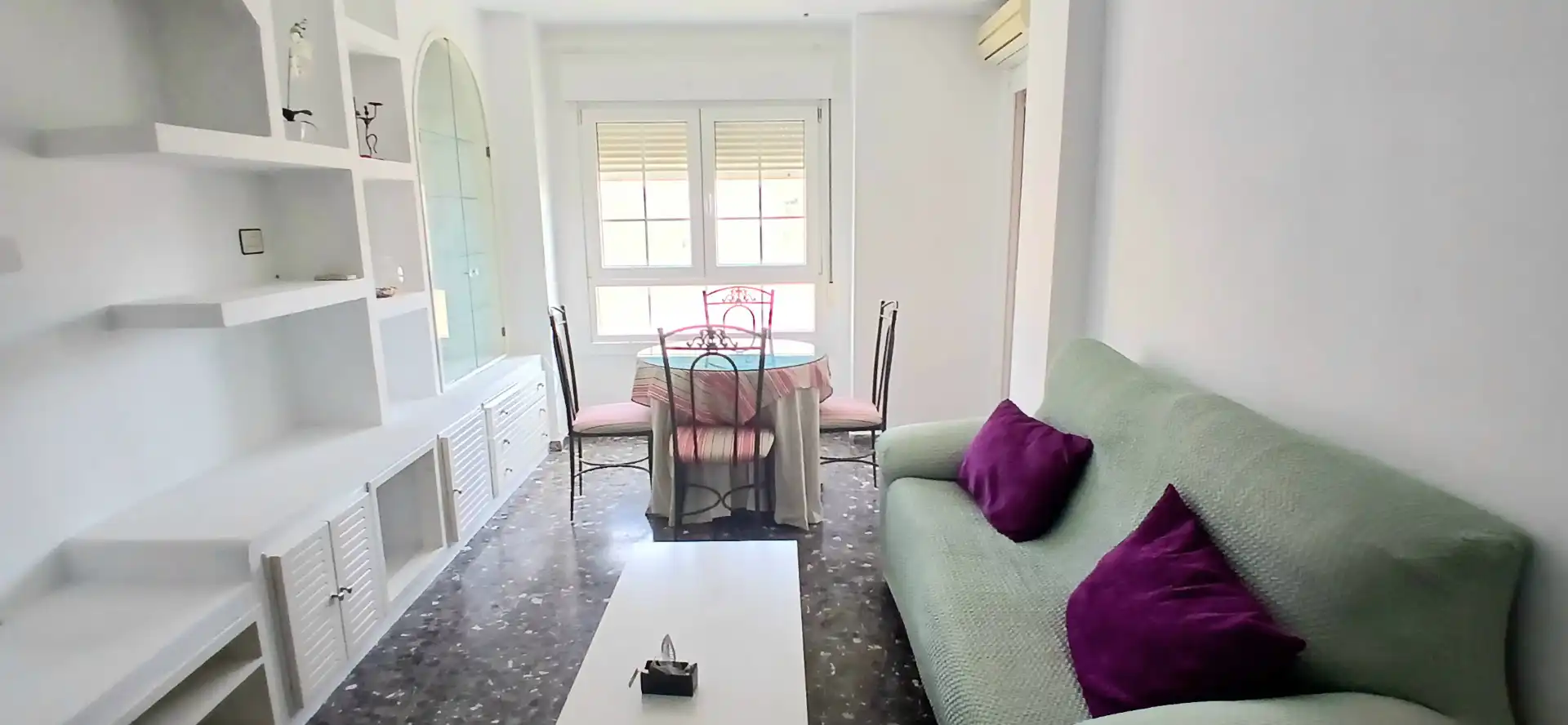 Living room of Flat for rent in Almería  with Air Conditioner, Terrace and Furnished