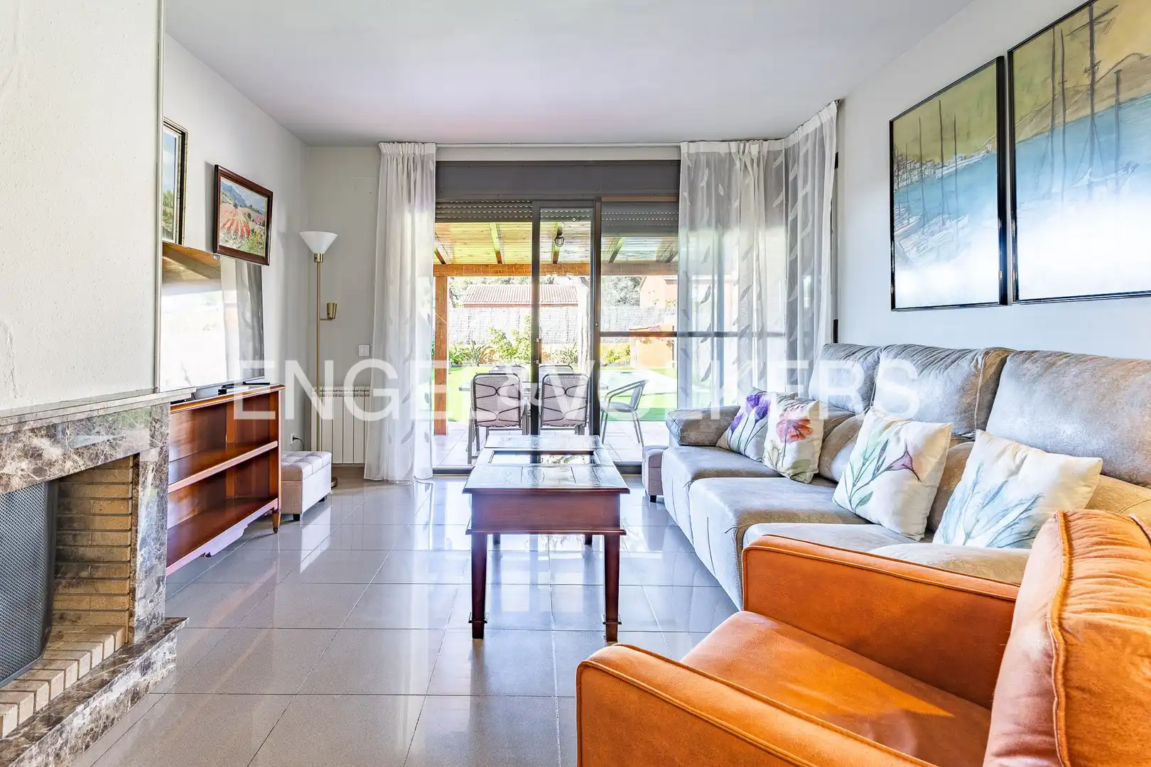 Sala de estar de Casa o chalet de alquiler en Sant Vicenç de Montalt con Calefacción, Jardín privado y Piscina
