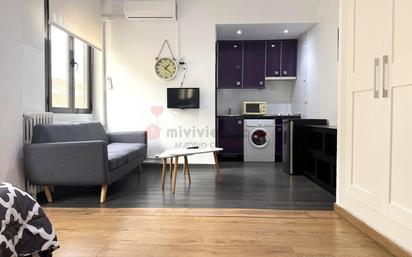 Sala d'estar de Estudi de lloguer en  Madrid Capital amb Aire condicionat, Calefacció i Moblat