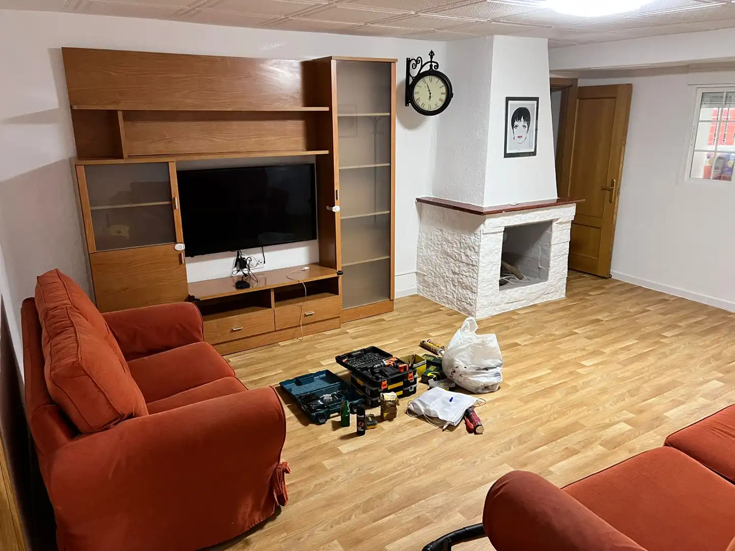 Wohnzimmer von Country house zur Miete in Fuente El Saz de Jarama mit Klimaanlage, Privatgarten und Abstellraum