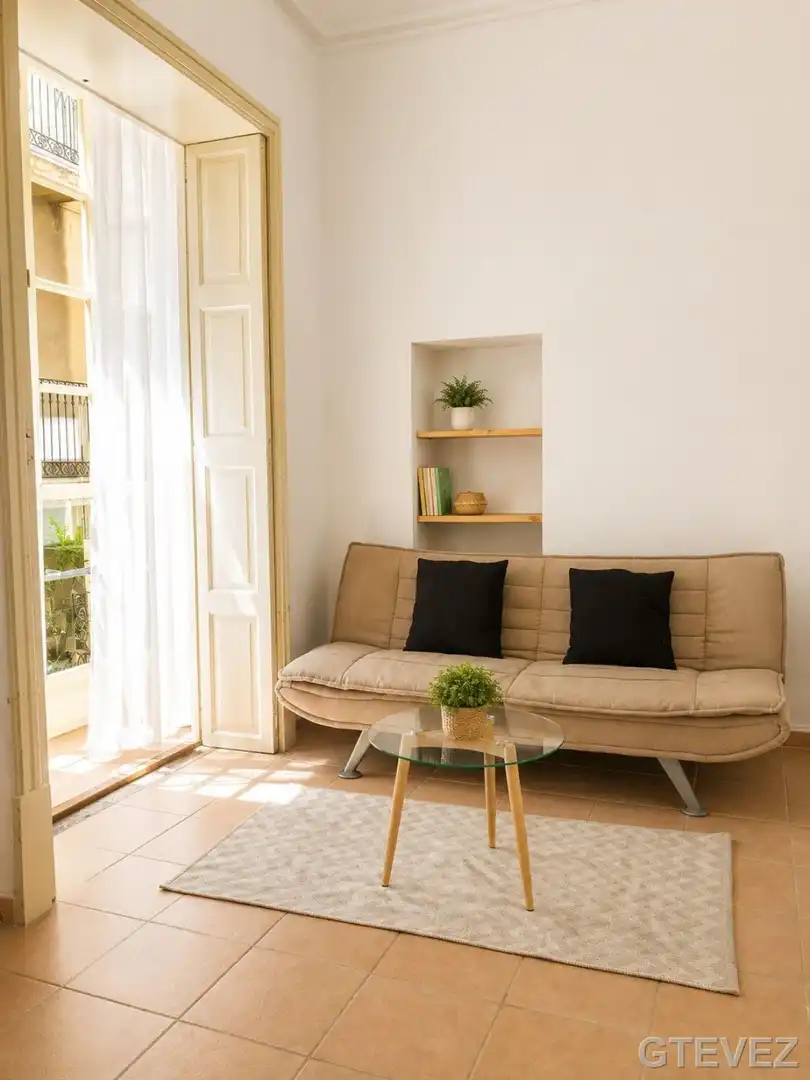 Wohnzimmer von Wohnung zur Miete in  Palma de Mallorca mit Heizung, Möbliert und Balkon