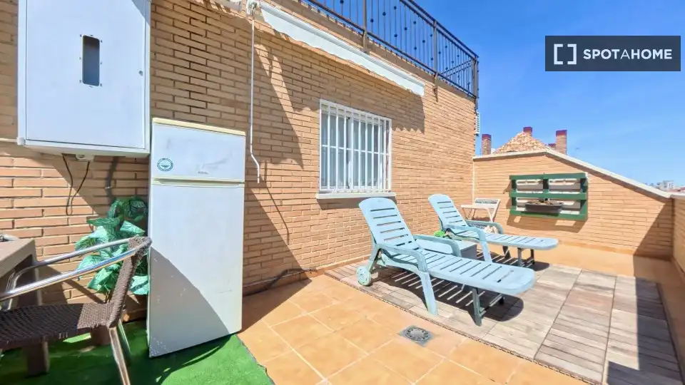 Terrace of Flat for rent in Madrid  with Air Conditioner, Heating and Furnished