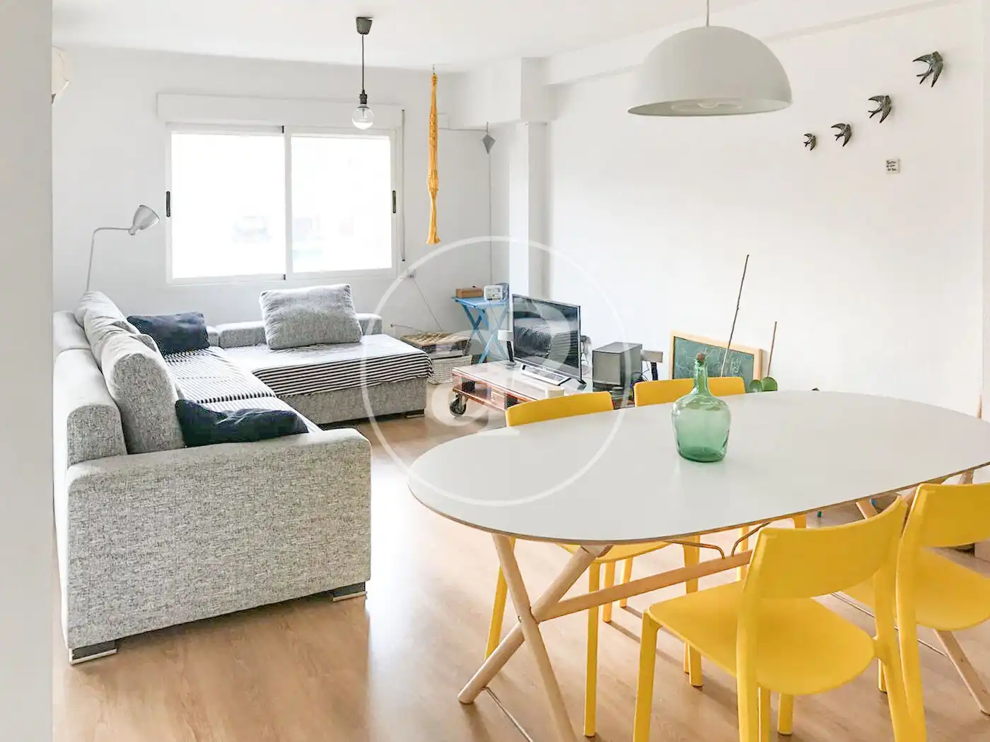 Wohnzimmer von Wohnung zur Miete in Valencia mit Klimaanlage, Heizung und Möbliert
