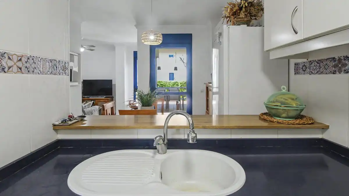 Cocina de Apartamento en venta en Dénia con Aire acondicionado, Calefacción y Jardín privado