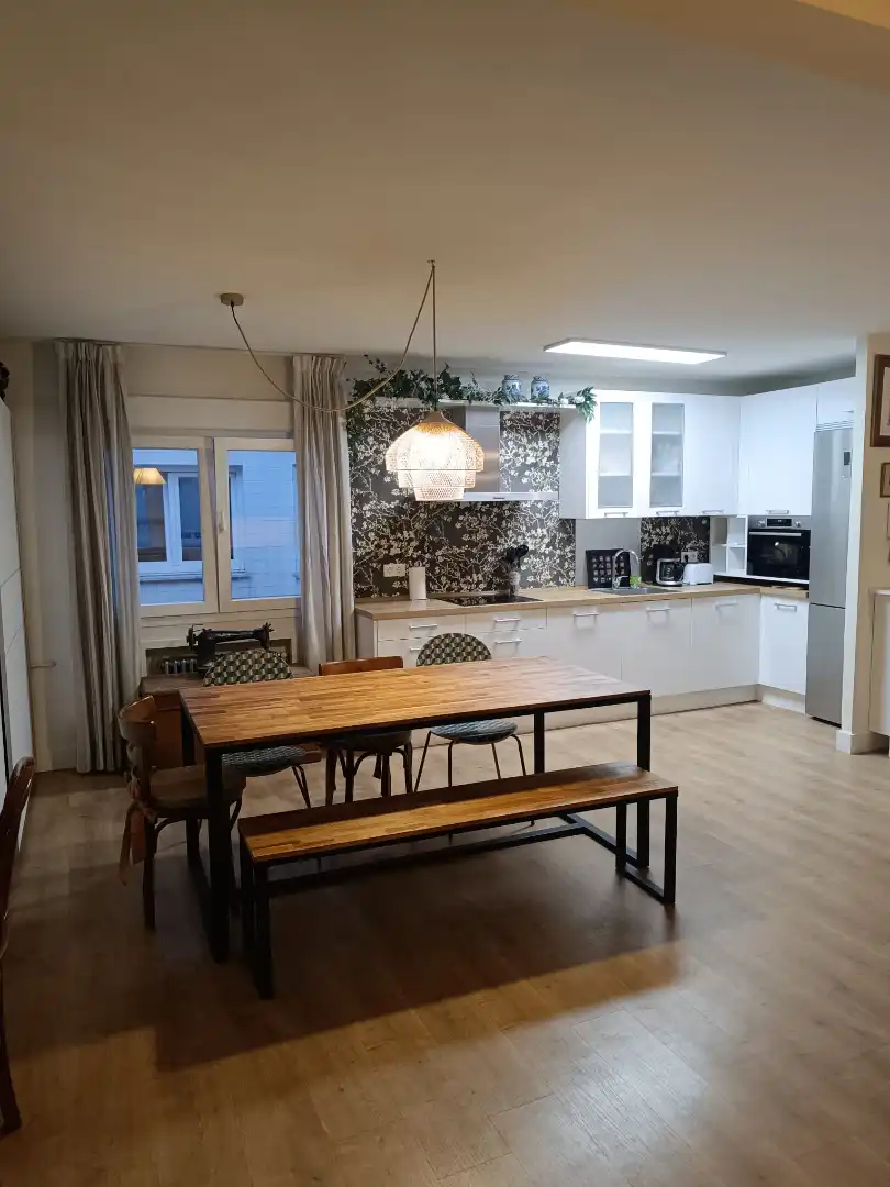 Kitchen of Flat for sale in Oviedo   with Heating, Parquet flooring and Storage room