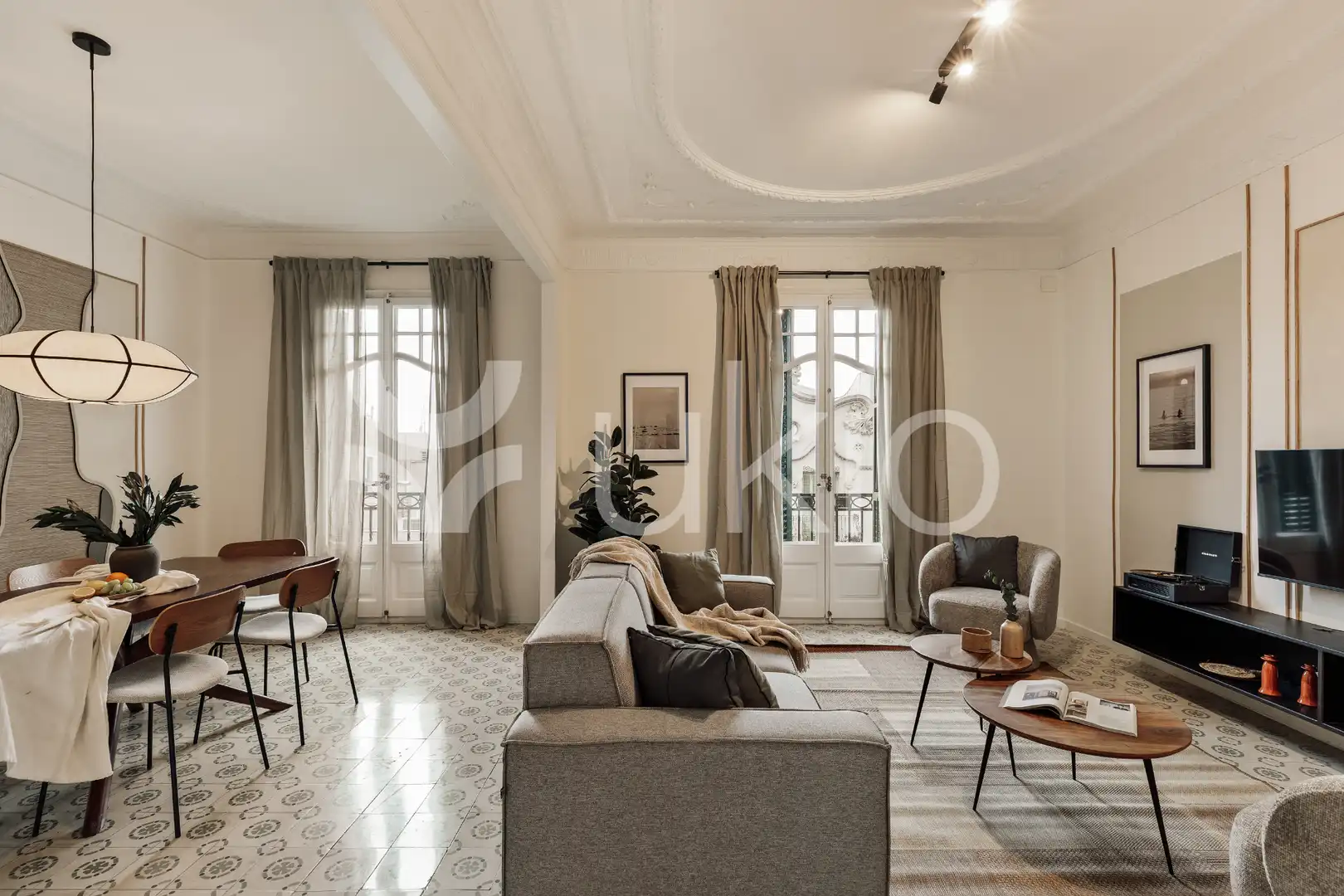 Living room of Apartments for rent in Barcelona  with Air Conditioner, Heating and Furnished
