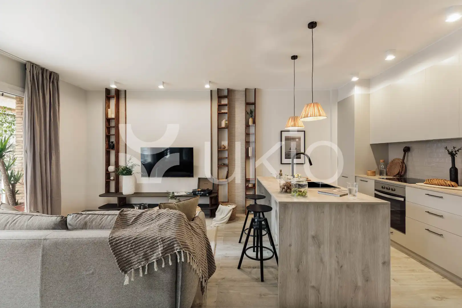 Living room of Apartments for rent in Barcelona  with Air Conditioner, Heating and Terrace