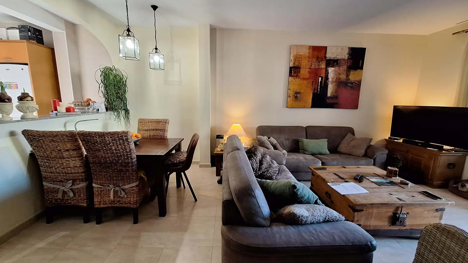 Living room of Detached homes for sale in El Ràfol d'Almúnia  with Air Conditioner, Terrace and Swimming Pool