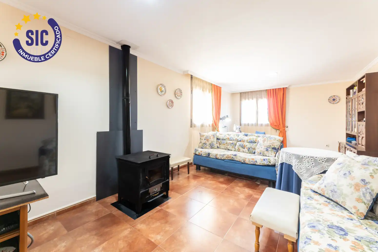 Sala de estar de Casa o chalet en venta en Hontecillas con Calefacción, Terraza y Amueblado