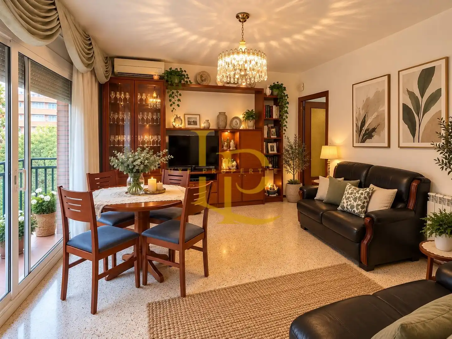 Sala de estar de Piso en venta en L'Hospitalet de Llobregat con Calefacción, Amueblado y Horno