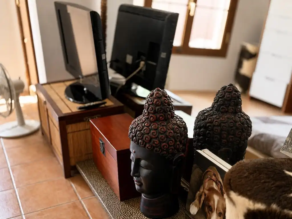 Sala d'estar de Casa o xalet en venda en Calvià amb Aire condicionat, Jardí privat i Terrassa