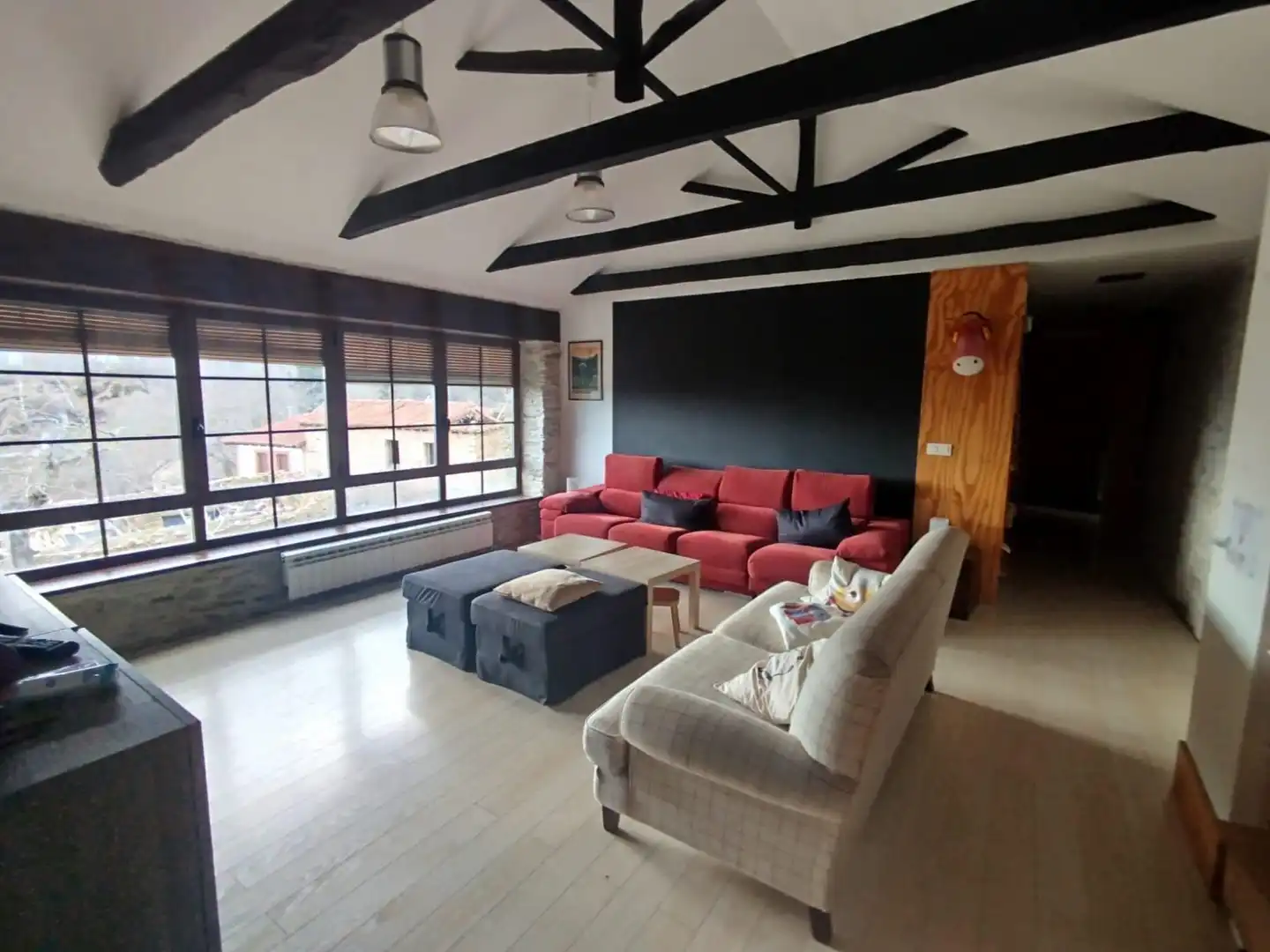 Living room of Houses for sale in Santa María de Ordás  with Heating, Private garden and Parquet flooring