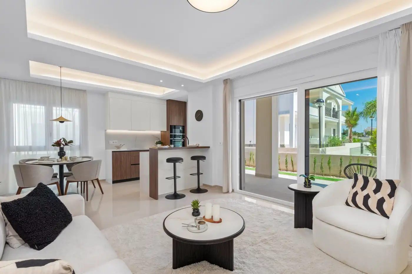 Sala d'estar de Planta baixa en venda en Rojales amb Aire condicionat, Jardí privat i Terrassa