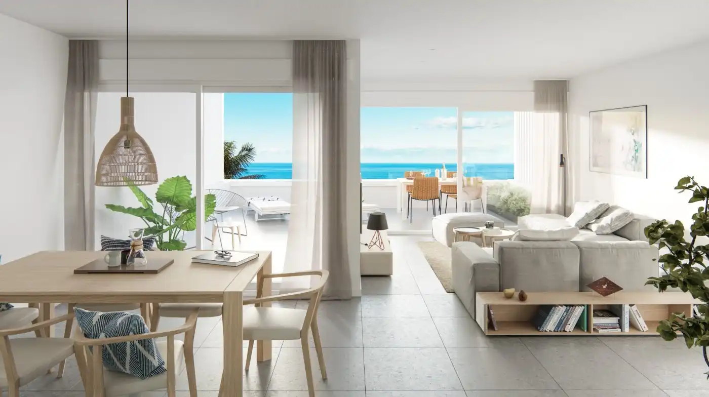 Sala de estar de Apartamento en venta en Villajoyosa / La Vila Joiosa con Aire acondicionado, Jardín privado y Terraza