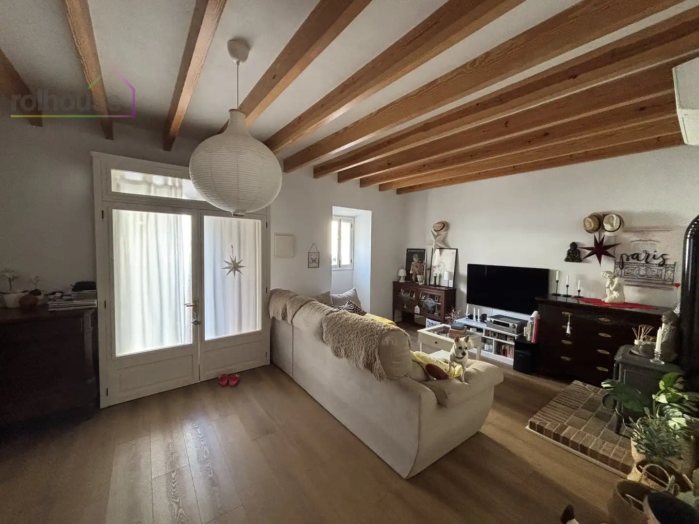 Living room of Country homes for rent in Binissalem  with Air Conditioner, Parquet flooring and Terrace
