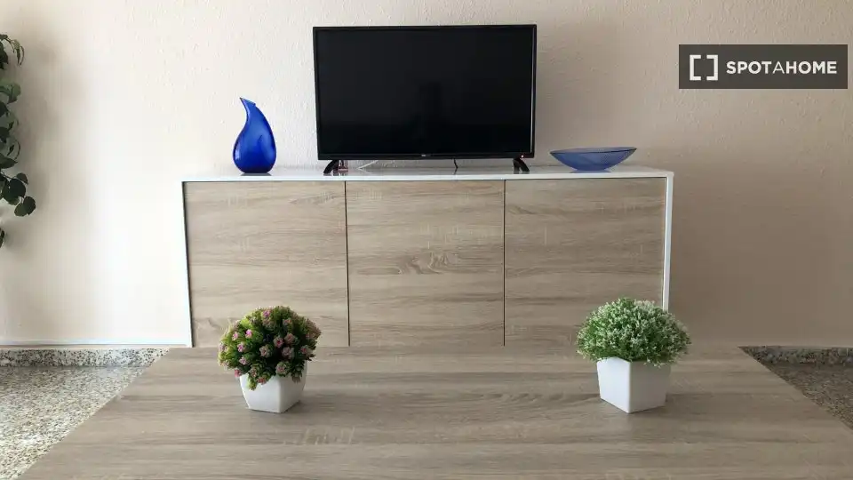 Living room of Flat for rent in Valencia  with Air Conditioner, Heating and Furnished