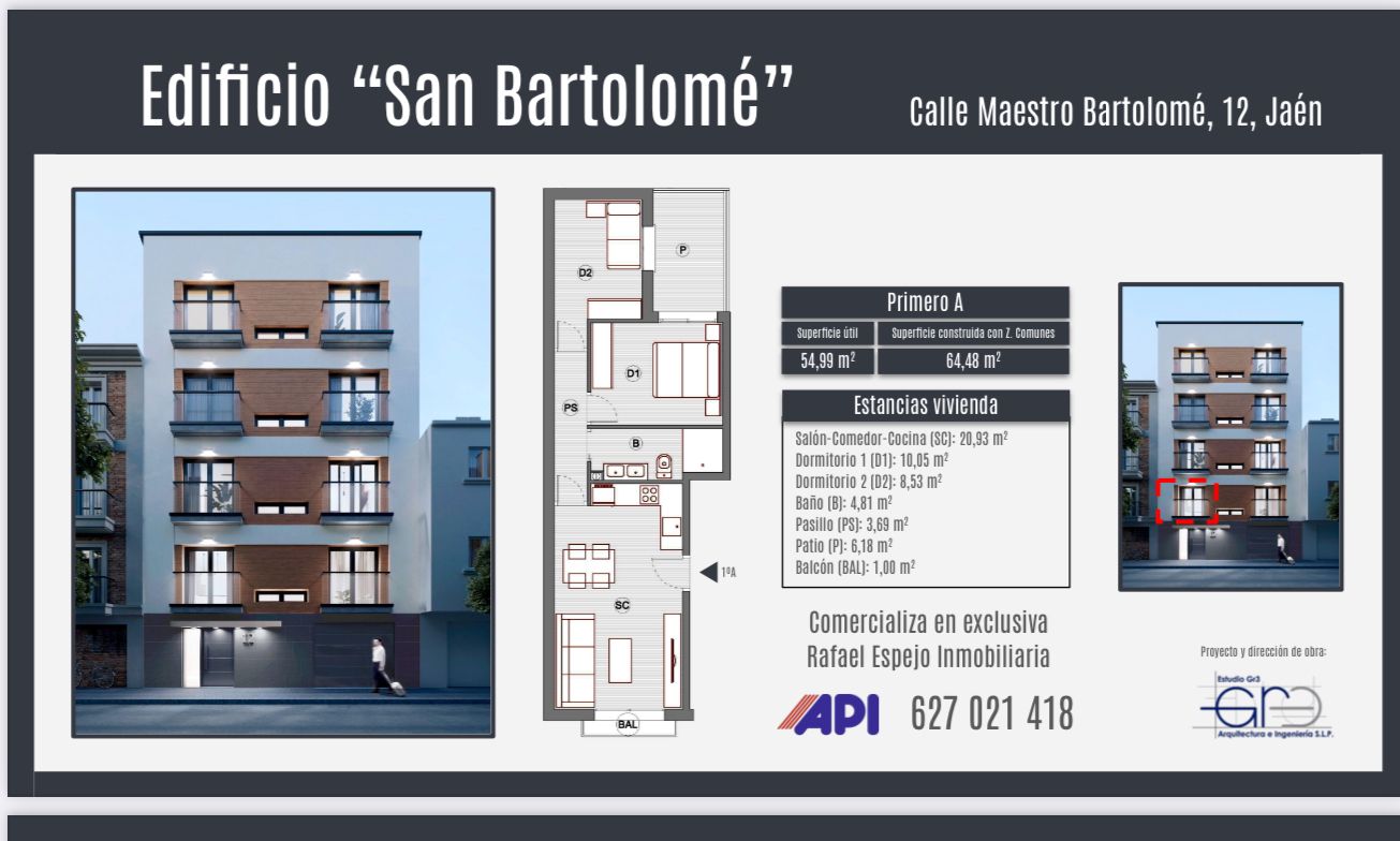 Vista exterior de Pis en venda en  Jaén Capital amb Aire condicionat i Calefacció