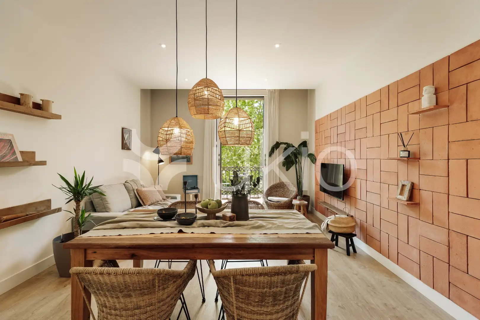 Sala de estar de Apartamento de alquiler en Barcelona con Aire acondicionado, Amueblado y Horno