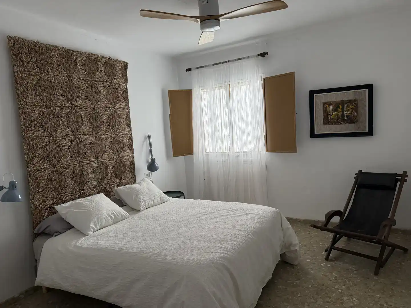 Schlafzimmer von Einfamilien-Reihenhaus zum Verkauf in Olvera mit Klimaanlage und Balkon