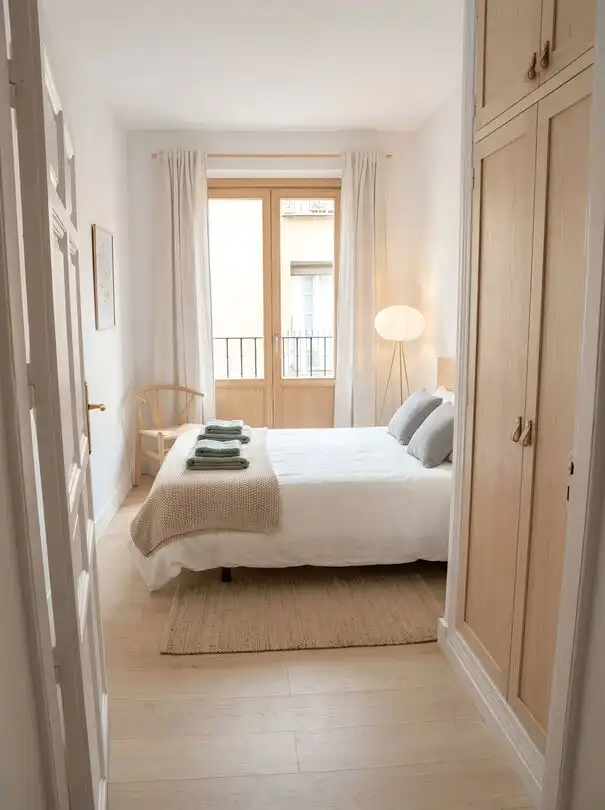 Bedroom of Flat for sale in Madrid  with Air Conditioner, Heating and Balcony