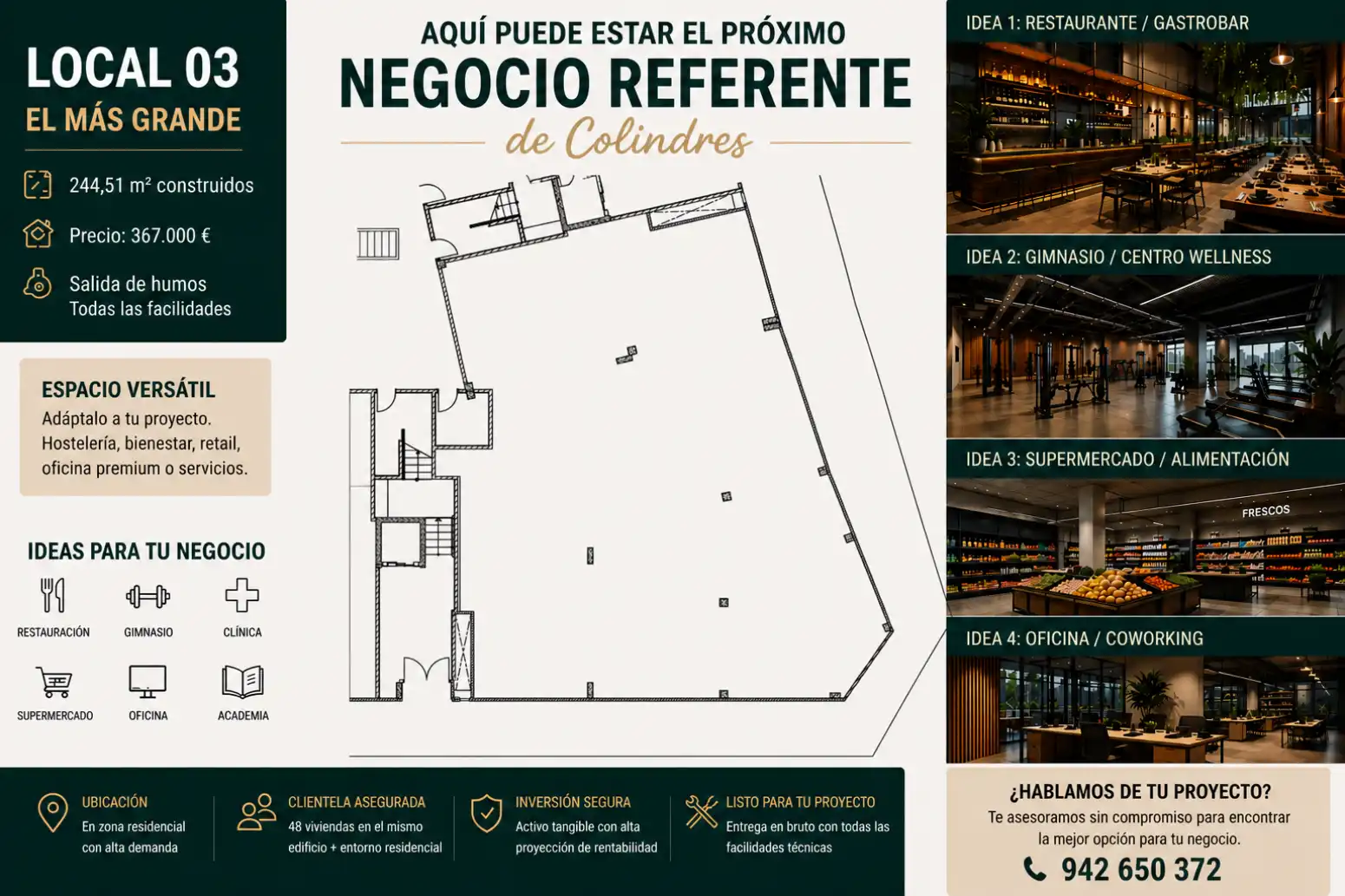 Local comercial en venta en Colindres - CALLE MENENDEZ PELAYO - LOS GRANADOS VII 22C, imagen 2