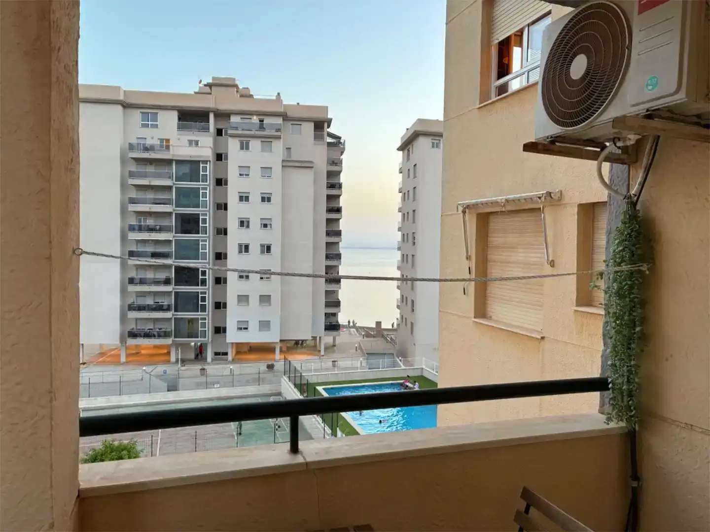 Balcony of Flat for rent in La Manga del Mar Menor  with Air Conditioner, Private garden and Swimming Pool