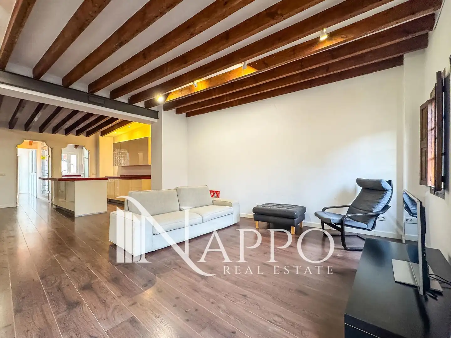 Sala d'estar de Pis de lloguer en  Palma de Mallorca amb Aire condicionat, Calefacció i Terrassa