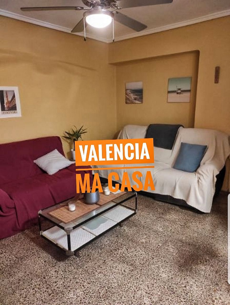 Sala d'estar de Pis de lloguer en  Valencia Capital amb Aire condicionat, Calefacció i Moblat