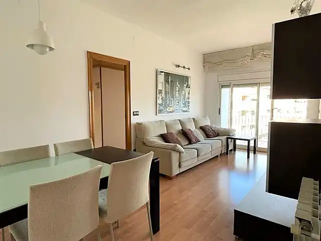 Living room of Flat for rent in Castelldefels  with Heating, Parquet flooring and Balcony
