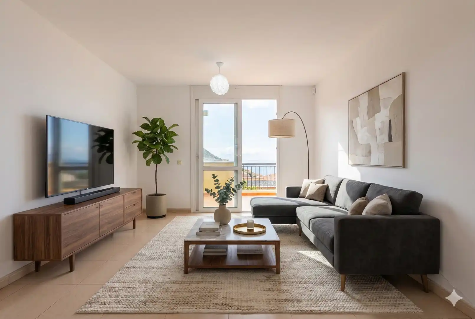 Wohnzimmer von Wohnung zum Verkauf in Adeje mit Privatgarten, Terrasse und Schwimmbad