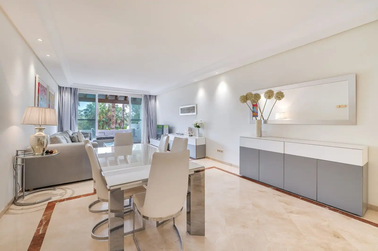 Dining room of Duplexes for rent in Marbella  with Air Conditioner, Furnished and TV