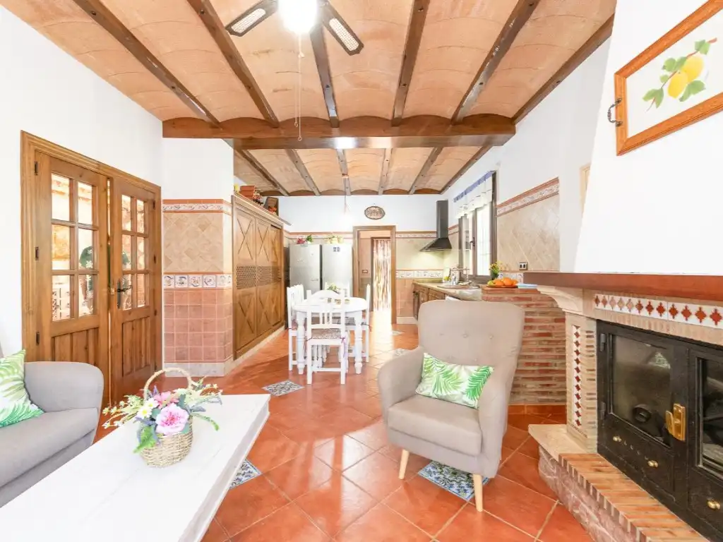 Cuina de Finca rústica en venda en Villanueva del Trabuco amb Aire condicionat, Jardí privat i Terrassa