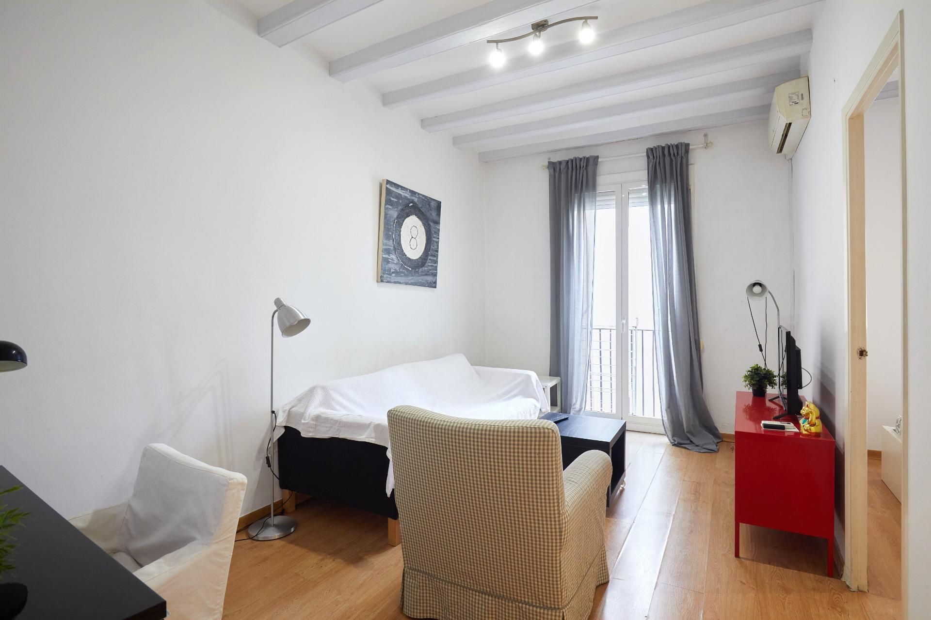 Bedroom of Flat for sale in  Barcelona Capital  with Air Conditioner and Balcony