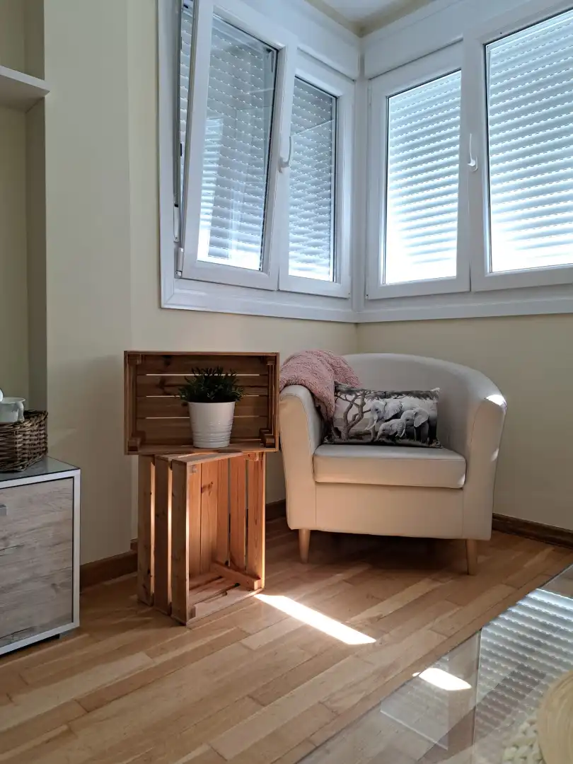 Living room of Flat for sale in Foz  with Heating, Storage room and Furnished