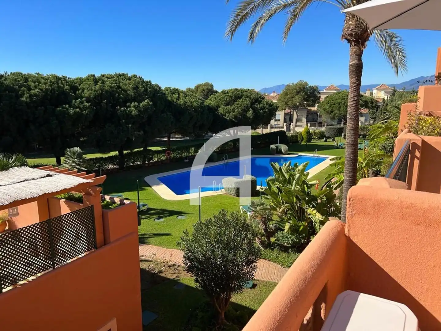 Garden of Flat for rent in Marbella  with Air Conditioner, Heating and Swimming Pool