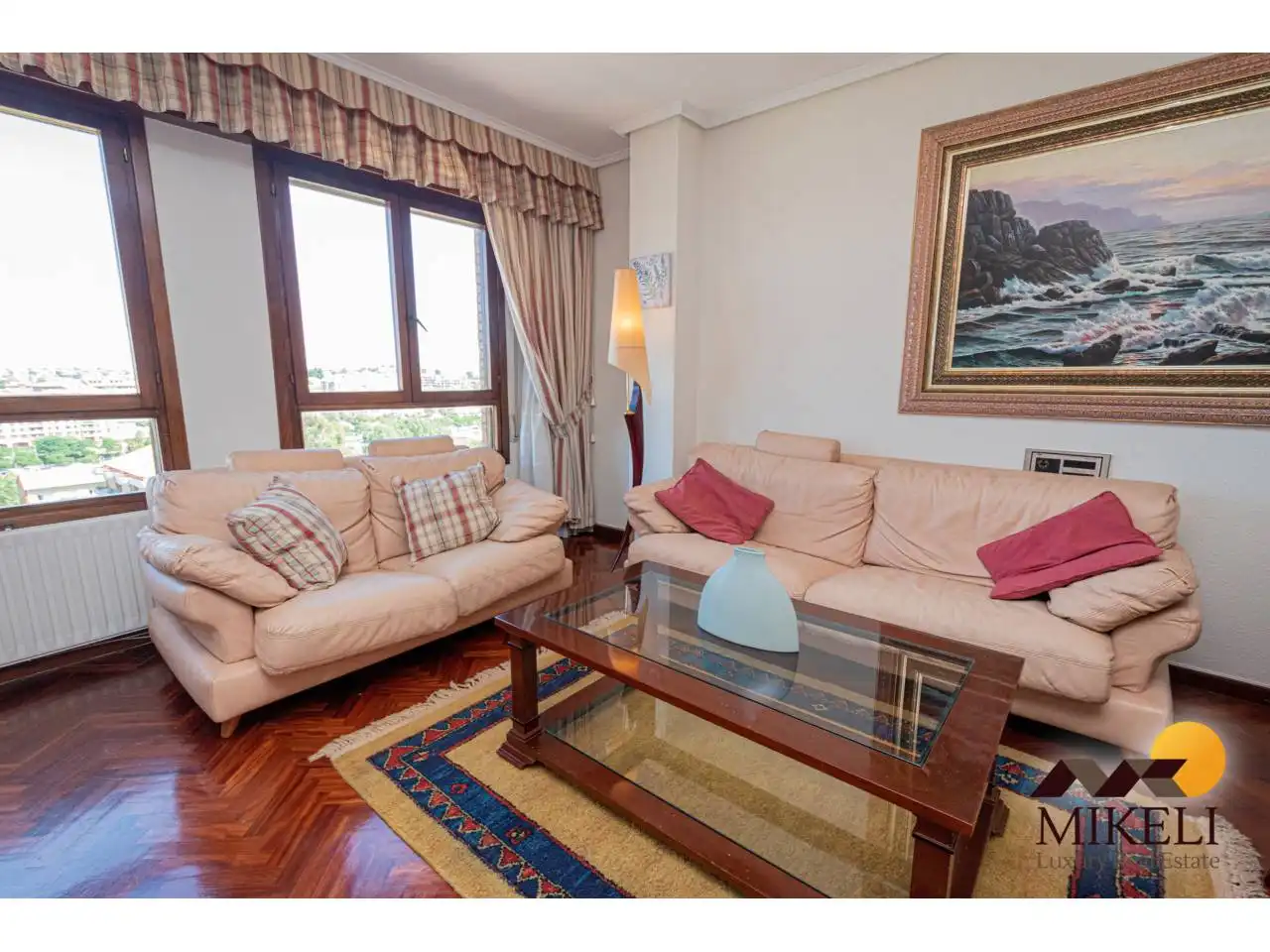 Sala d'estar de Pis de lloguer en Santander amb Calefacció, Parquet i Terrassa