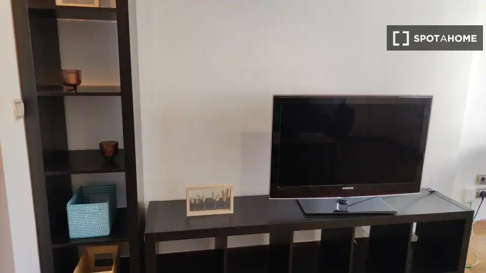 Sala de estar de Apartamento para compartir en Madrid con Aire acondicionado, Terraza y Amueblado
