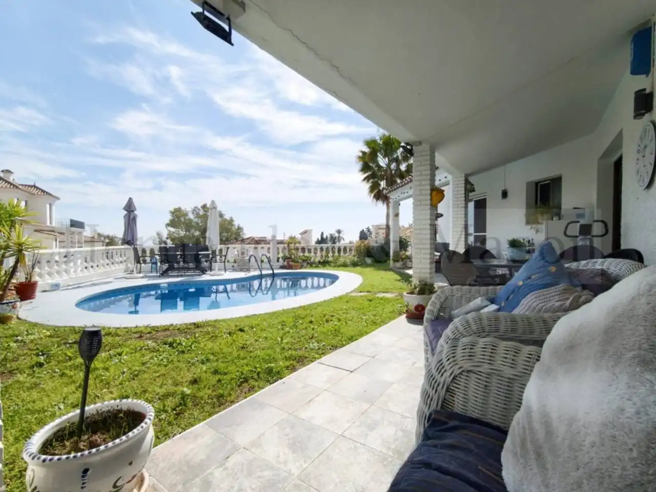 Garden of Houses for sale in Benalmádena  with Air Conditioner, Terrace and Swimming Pool