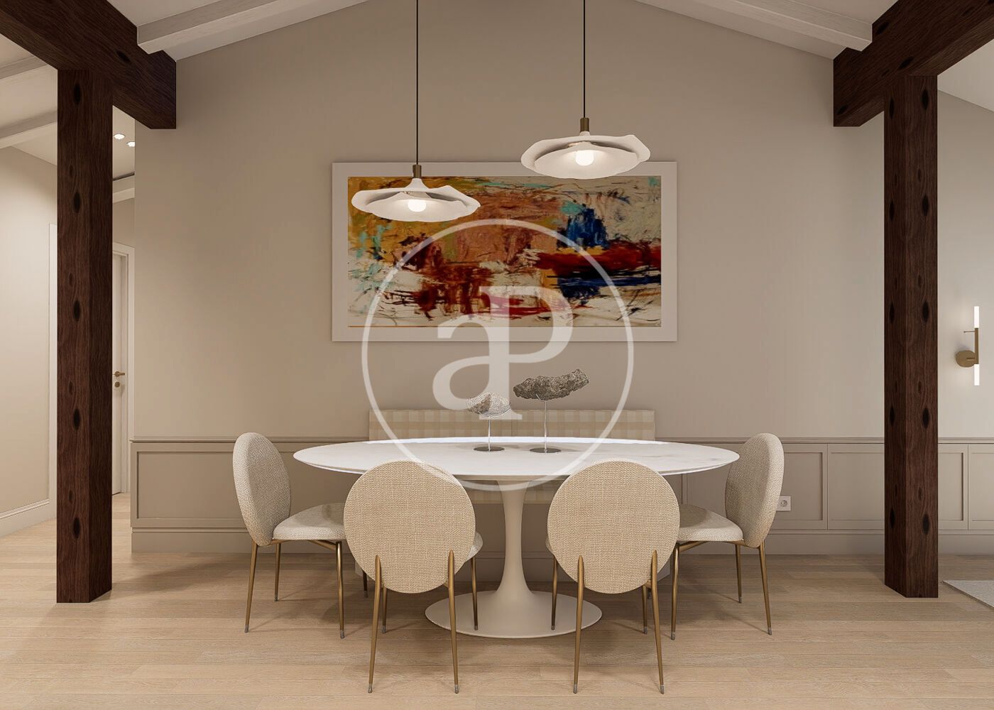 Dining room of Flat for sale in  Madrid Capital  with Air Conditioner, Heating and Furnished