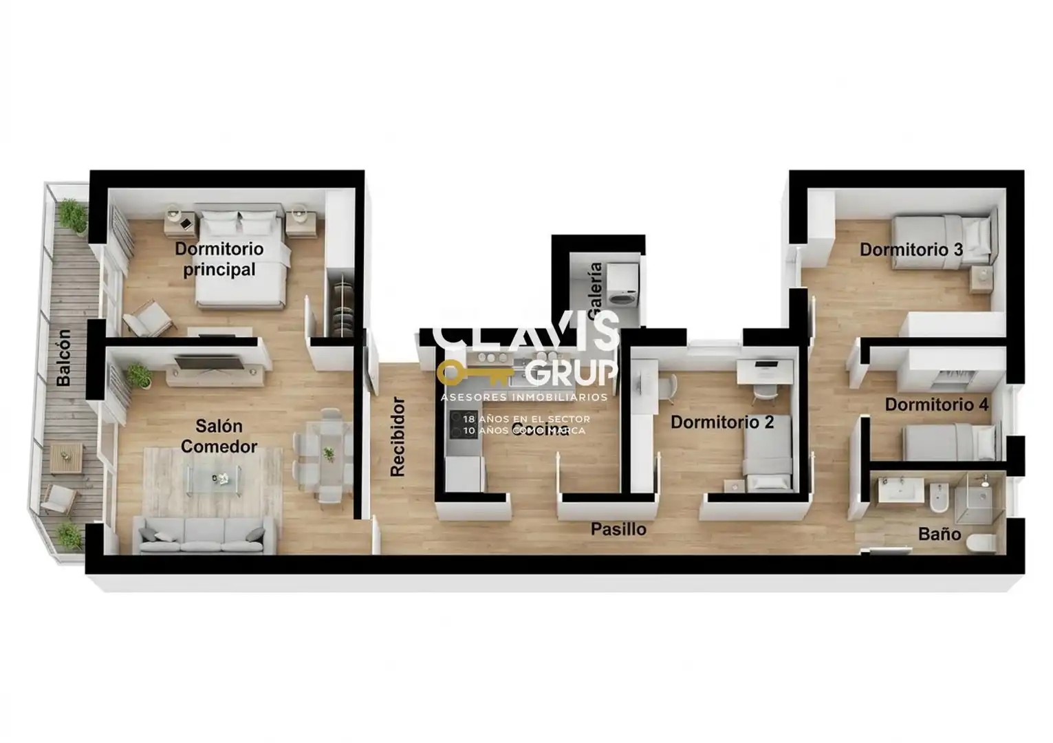 Wohnung zum Verkauf in Barcelona mit Heizung, Terrasse und Möbliert