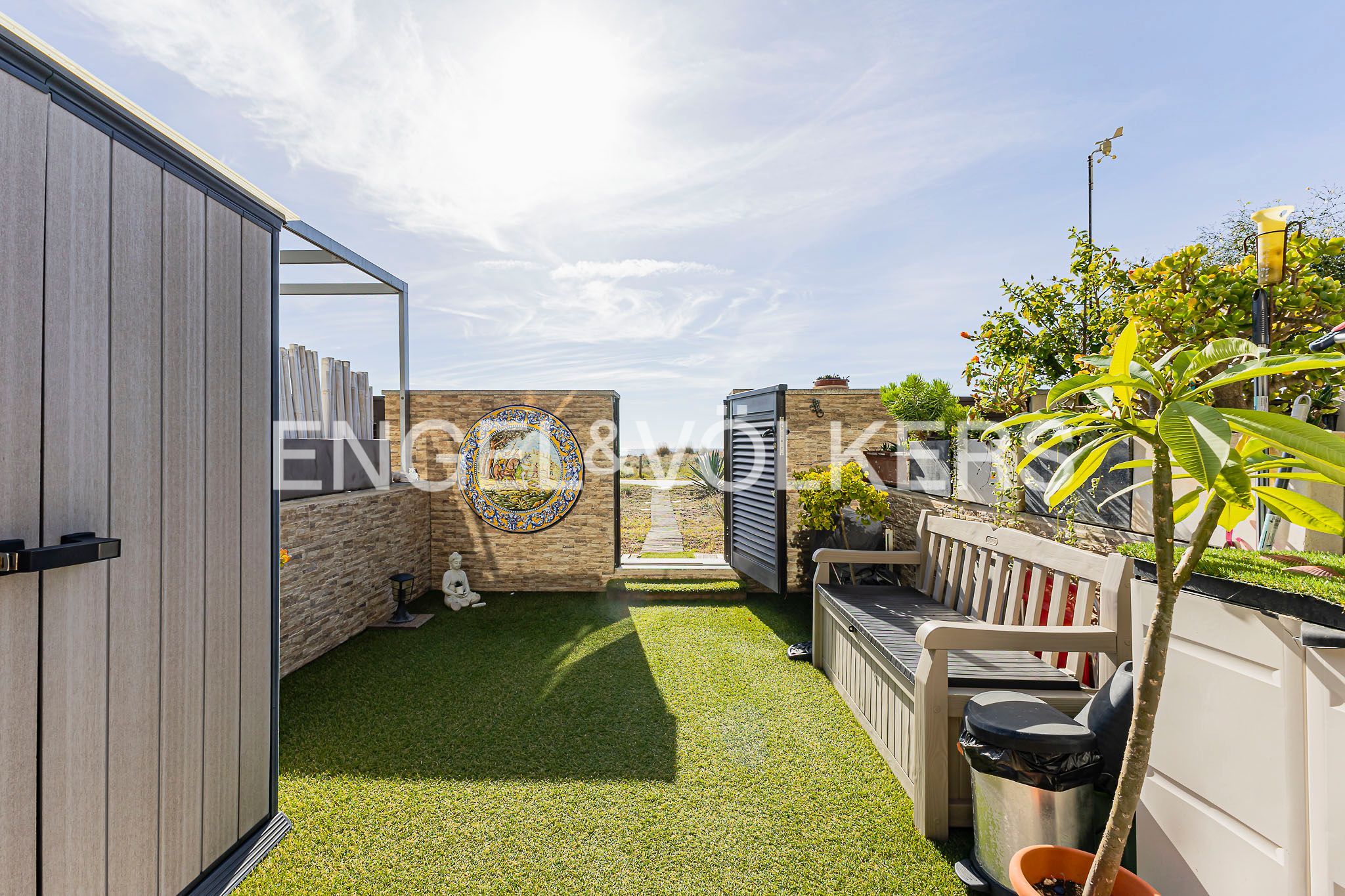 Terrasse von Wohnungen zum verkauf in Castelldefels mit Klimaanlage, Heizung und Privatgarten