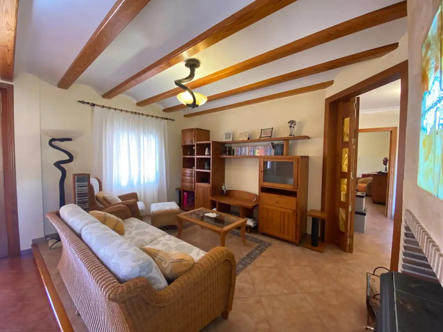 Sala d'estar de Finca rústica en venda en Gata de Gorgos amb Aire condicionat, Calefacció i Jardí privat
