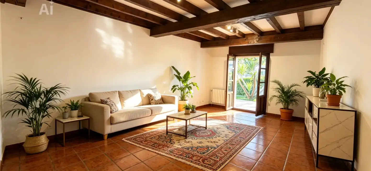 Sala d'estar de Casa adosada en venda en Cabezón de la Sal amb Calefacció, Jardí privat i Parquet
