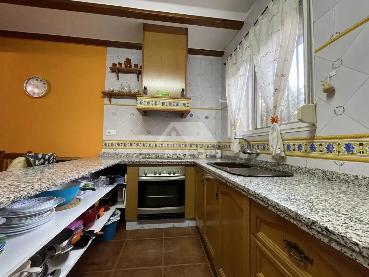Cocina de Finca rústica en venta en La Pobla Llarga con Aire acondicionado, Jardín privado y Terraza