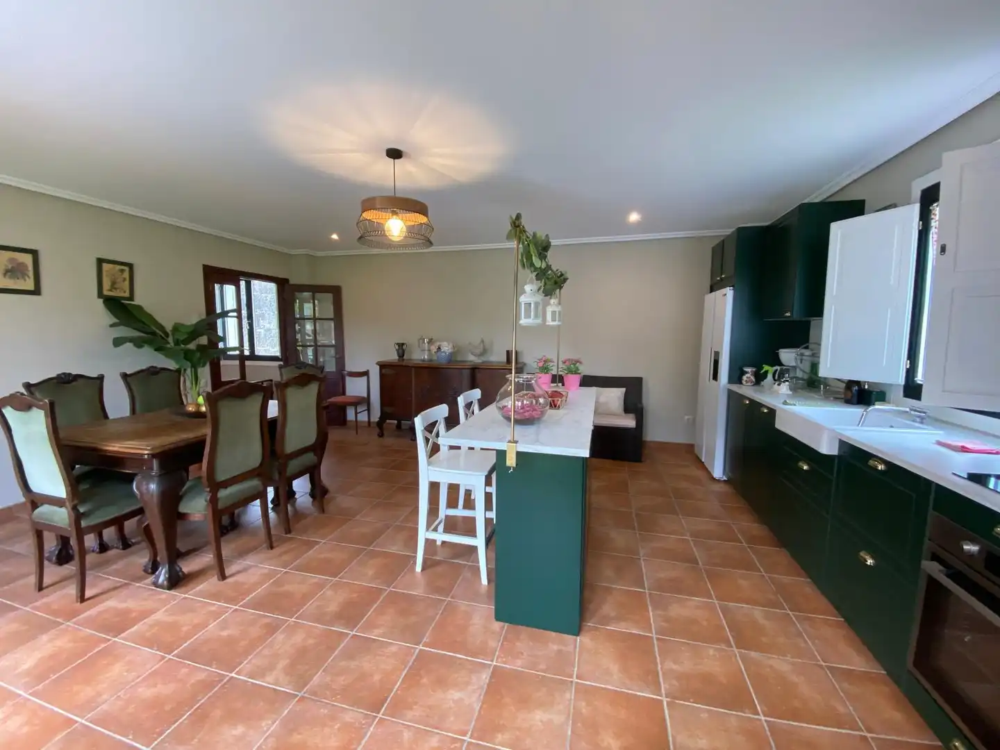 Cocina de Casa o chalet en venta en Leiro con Calefacción, Jardín privado y Parquet