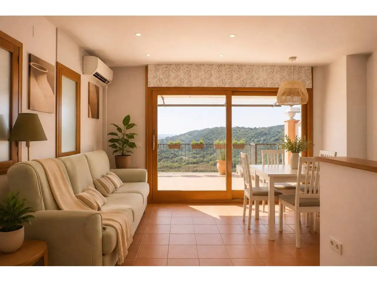 Sala de estar de Casa o chalet de alquiler en Sant Feliu de Codines con Aire acondicionado, Calefacción y Jardín privado