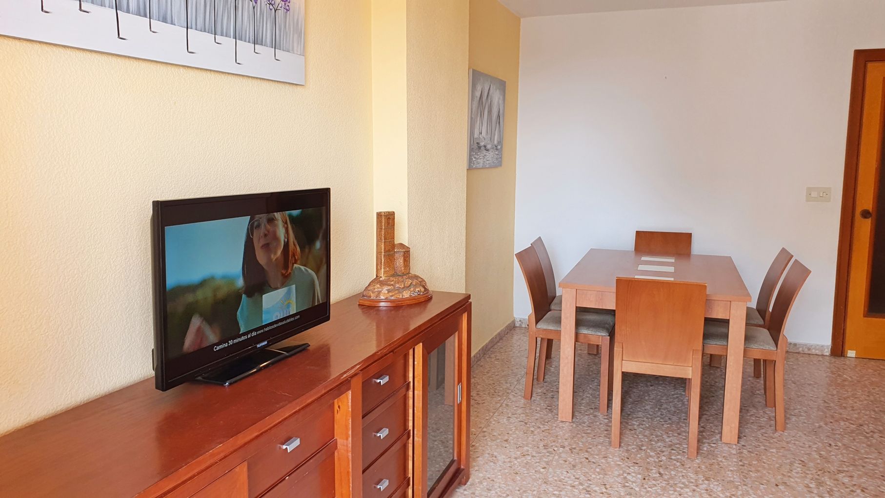 Menjador de Apartament en venda en Gandia amb Terrassa, Moblat i Forn
