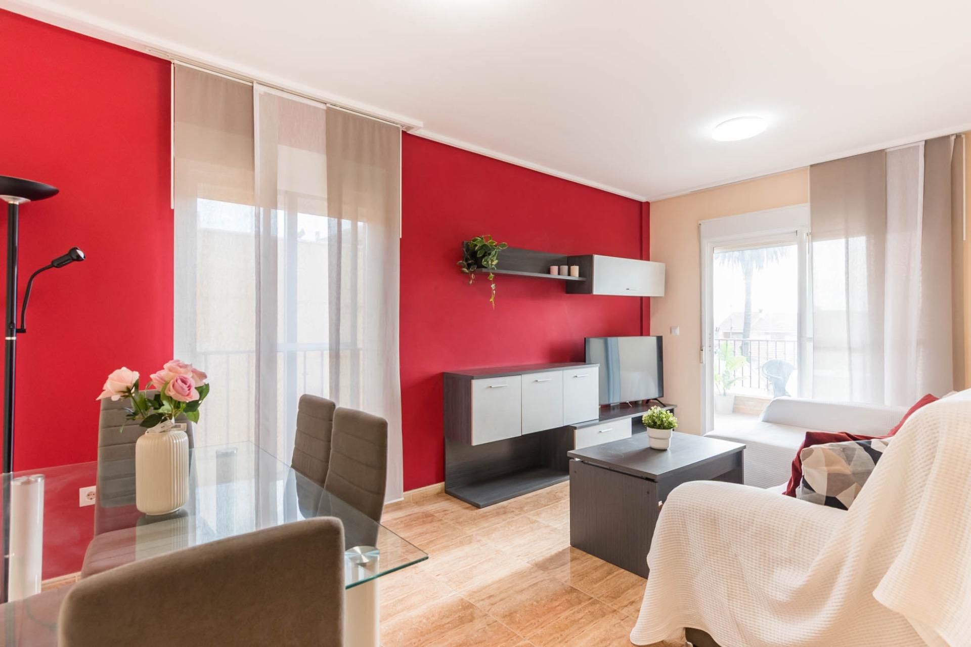 Sala d'estar de Pis en venda en  Murcia Capital amb Aire condicionat, Terrassa i Moblat