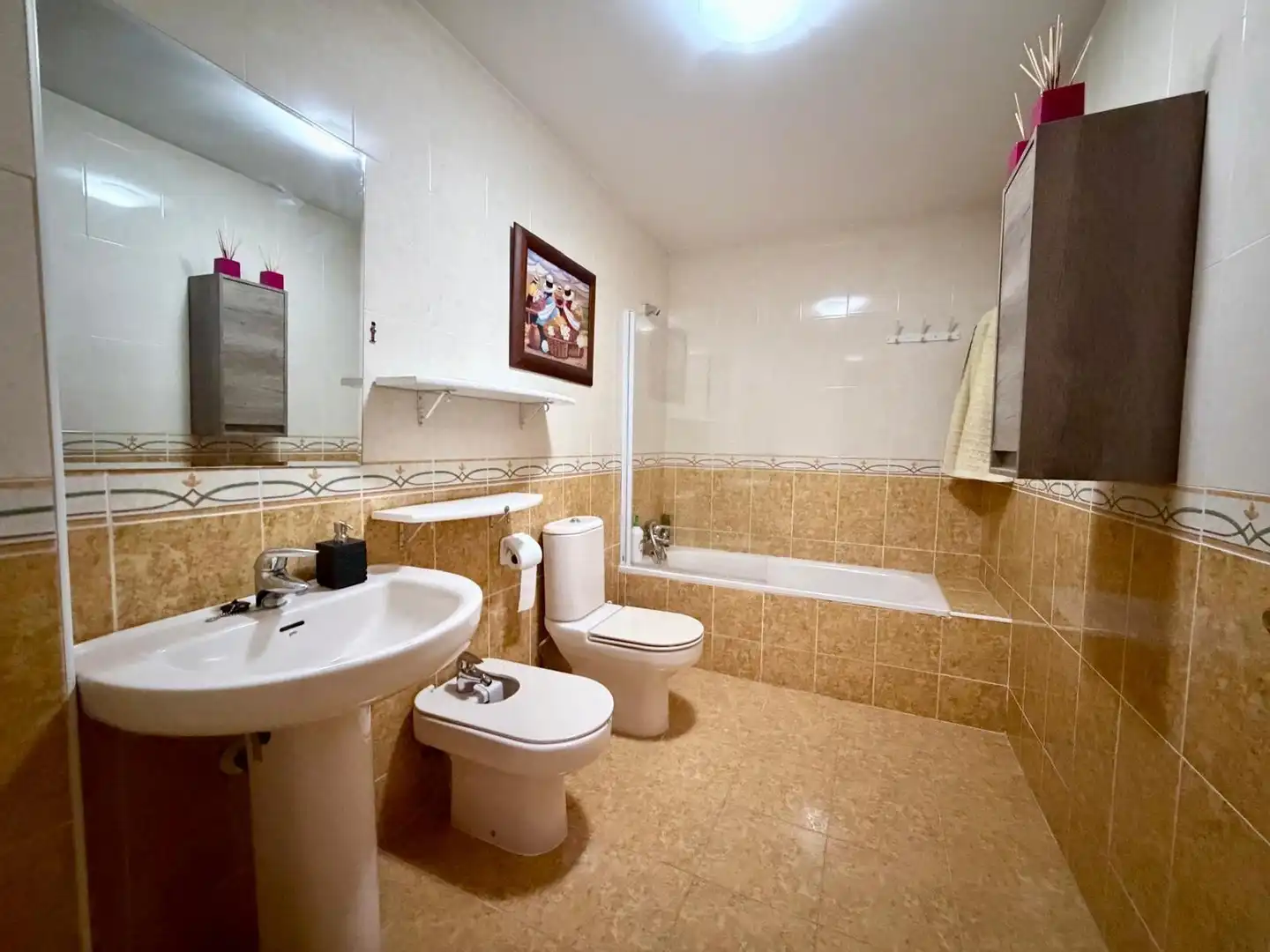 Bathroom of Study for rent in Roquetas de Mar  with Air Conditioner, Furnished and Balcony